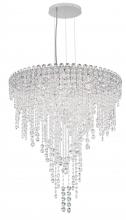  CH2412N-401O - Chantant 6 Light 120V Pendant in Polished Stainless Steel with Optic Crystal