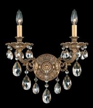  5642-83H - Milano 2 Light 120V Wall Sconce in Florentine Bronze with Heritage Handcut Crystal