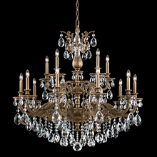 Schonbek 1870 5685-26R - Milano 15 Light 120V Chandelier in French Gold with Radiance Crystal