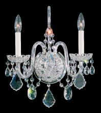 Schonbek 1870 6807-211R - Olde World 2 Light 120V Wall Sconce in Aurelia with Radiance Crystal