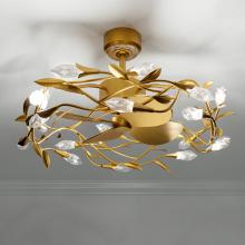 Schonbek 1870 S2432-26OH - Secret Garden Smart Fandelier 32IN LED 3500K 120V Fandelier in French Gold with Optic Haze Quartz