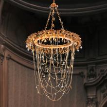  S5332-706O - Midsummer Night 33IN LED 3000K/3500K/4000K 120V-277V Pendant in Gold with Optic Crystal