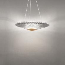  S7219-702H - Origami 19IN LED 3000K/3500K/4000K 120V/277V Pendant in Polished Chrome with Heritage Handcut Crys