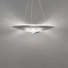  S7224-702H - Origami 24IN LED 3000K/3500K/4000K 120V/277V Pendant in Polished Chrome with Heritage Handcut Crys