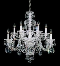 Schonbek 1870 3601-211R - Sterling 12 Light 120V Chandelier in Aurelia with Heritage Handcut Crystal