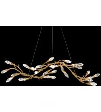 Schonbek 1870 S2456-26OH - Secret Garden 56IN LED 3500K 120V-277V Pendant in French Gold with Optic Haze Quartz