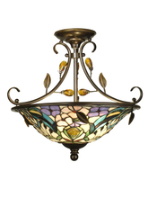  TH90212 - Peony Crystal Tiffany Semi Flush Mount