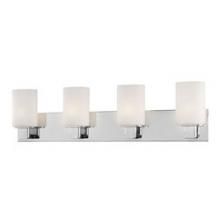  BV344-10-15 - DDD Verticale Vanity - 4 lights w/lamp. White Opal glass / Chrome finish.