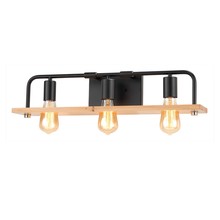  ECO-8393-WOOD-MBLK - Loft 3-Light Bath Bar