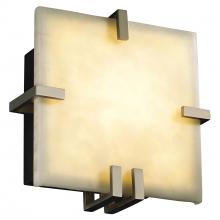 Justice Design Group CLD-5550-NCKL - Clips Square Wall Sconce (ADA)