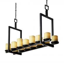  CNDL-8769-14-AMBR-MBLK - Dakota 14-Light Bridge Chandelier (Short)