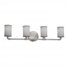 Justice Design Group FAB-8464-10-GRAY-NCKL-LED4-2800 - Bronx 4-Light LED Bath Bar