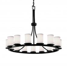  FAB-8715-10-WHTE-MBLK - Dakota 15-Light 1-Tier Ring Chandelier