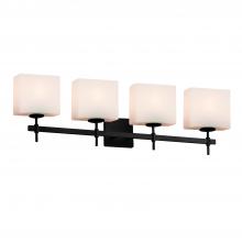 Justice Design Group FSN-8414-55-OPAL-MBLK - Union 4-Light Bath Bar