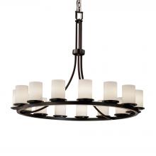  FSN-8715-10-OPAL-DBRZ - Dakota 15-Light 1-Tier Ring Chandelier