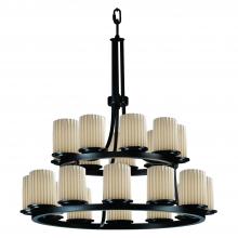  POR-8767-10-PLET-MBLK-LED21-14700 - Dakota 21-Light 2-Tier Ring LED Chandelier