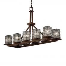  WGL-8650-15-GRCB-NCKL - Montana 10-Light Rectangular Ring Chandelier