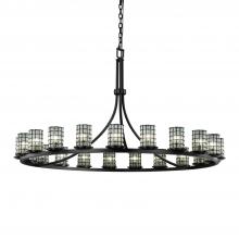  WGL-8716-10-GRCB-MBLK - Dakota 21-Light 1-Tier Ring Chandelier