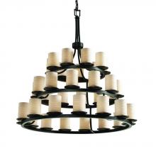  POR-8712-10-BANL-MBLK - Dakota 36-Light 3-Tier Ring Chandelier