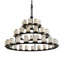 Justice Design Group POR-8714-10-WAVE-DBRZ - Dakota 45-Light 3-Tier Ring Chandelier