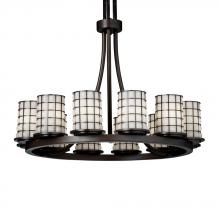  WGL-8768-10-SWCB-MBLK - Dakota 12-Light Ring Chandelier (Short)