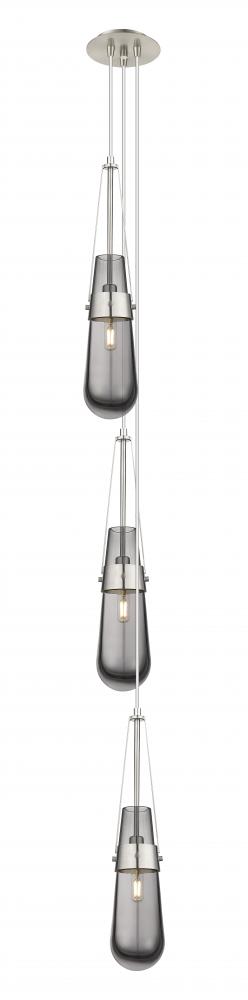 Milan - 3 Light - 6 inch - Brushed Satin Nickel - Multi Pendant