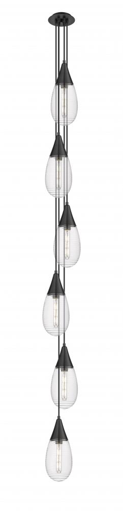 Malone - 6 Light - 8 inch - Matte Black - Multi Pendant