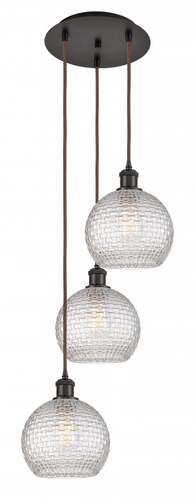 Athens - 3 Light - 15 inch - Oil Rubbed Bronze - Cord Hung - Multi Pendant