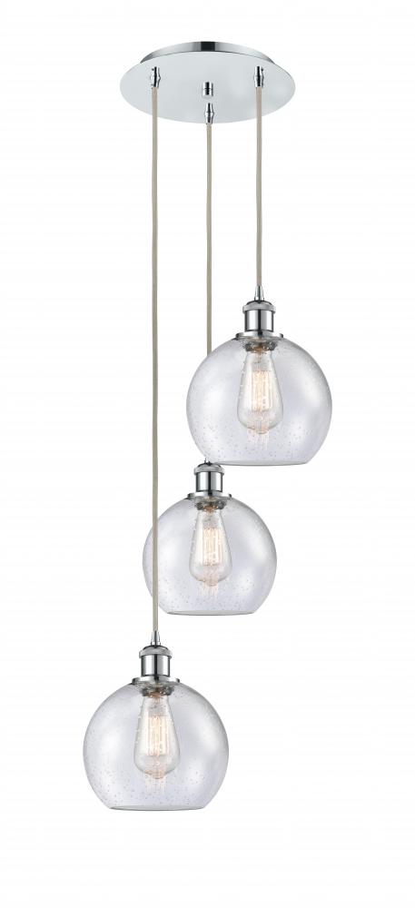 Athens - 3 Light - 15 inch - Polished Chrome - Cord Hung - Multi Pendant