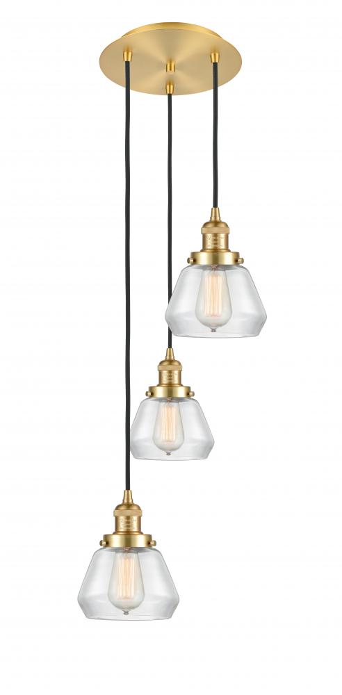 Fulton - 3 Light - 14 inch - Satin Gold - Cord hung - Multi Pendant