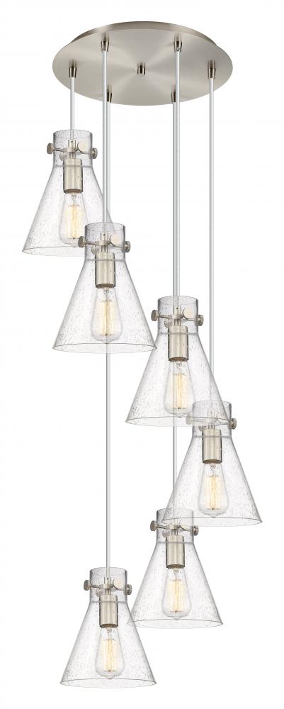 Newton Cone - 6 Light - 19 inch - Brushed Satin Nickel - Multi Pendant