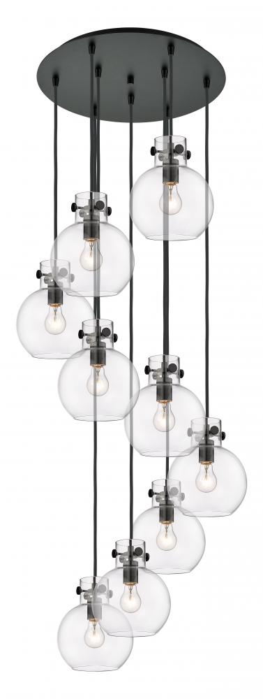 Newton Sphere - 9 Light - 22 inch - Matte Black - Multi Pendant