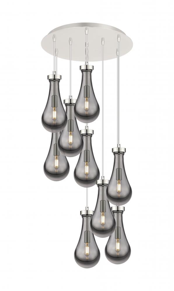 Owego - 9 Light - 19 inch - Polished Nickel - Multi Pendant