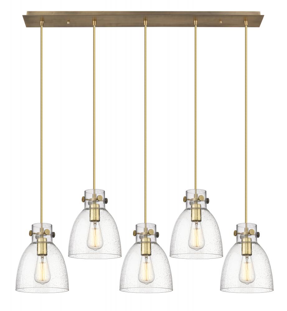 Newton Bell - 5 Light - 40 inch - Brushed Brass - Linear Pendant