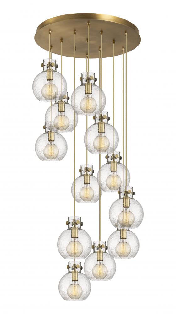 Newton Sphere - 12 Light - 27 inch - Brushed Brass - Cord hung - Multi Pendant