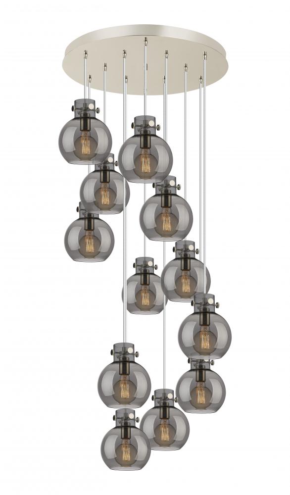 Newton Sphere - 12 Light - 27 inch - Polished Nickel - Cord hung - Multi Pendant