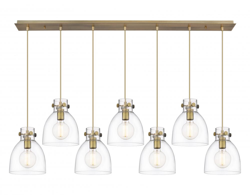 Newton Bell - 7 Light - 52 inch - Brushed Brass - Linear Pendant