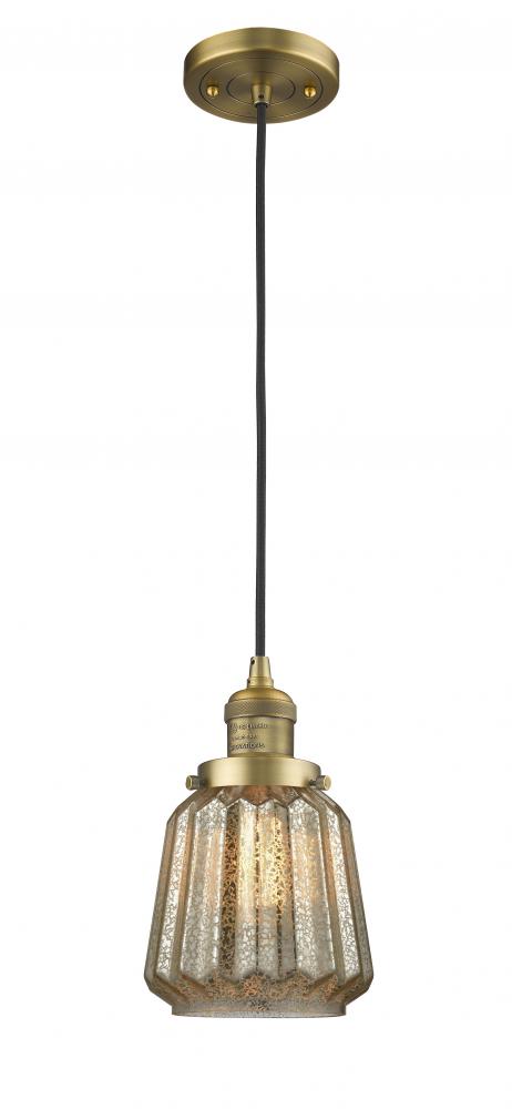 Chatham - 1 Light - 7 inch - Brushed Brass - Cord hung - Mini Pendant