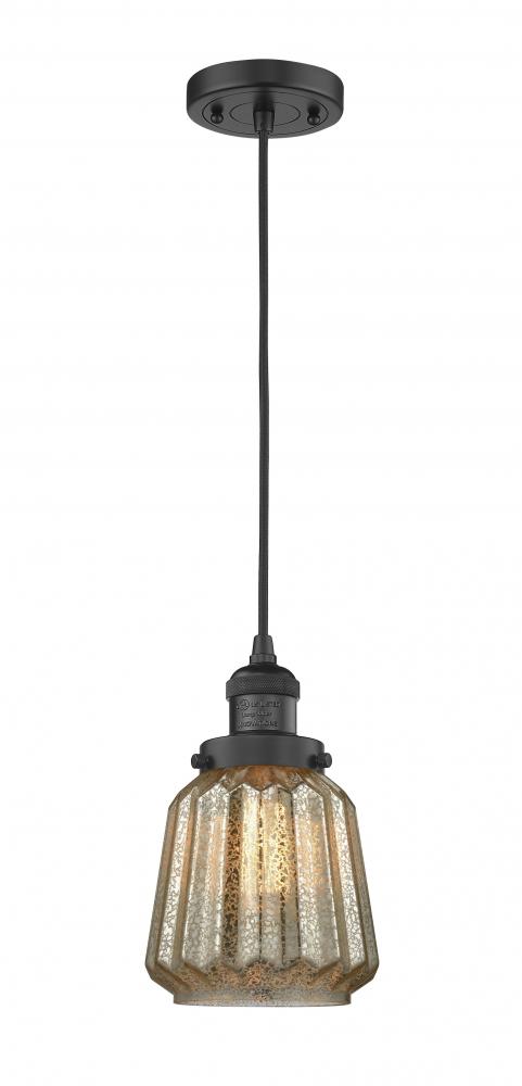 Chatham - 1 Light - 7 inch - Matte Black - Cord hung - Mini Pendant