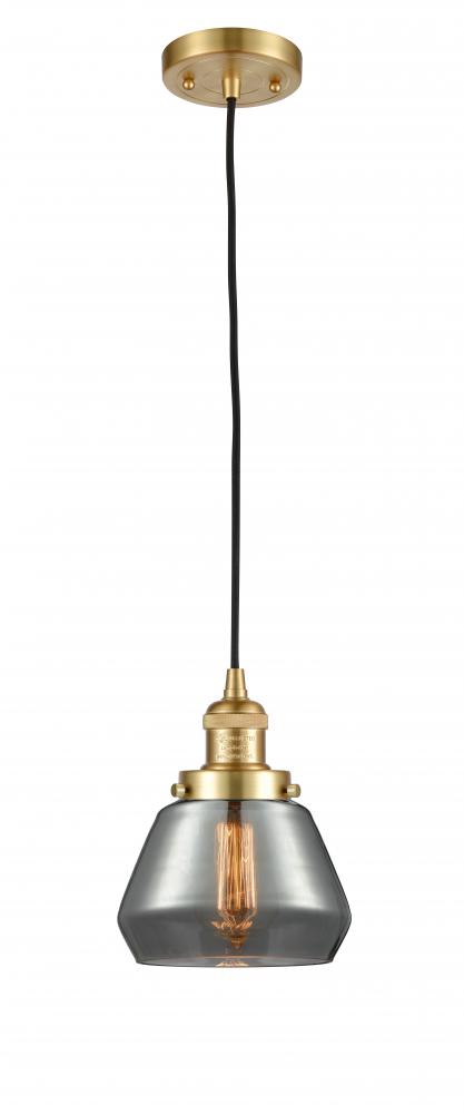 Fulton - 1 Light - 7 inch - Satin Gold - Cord hung - Mini Pendant