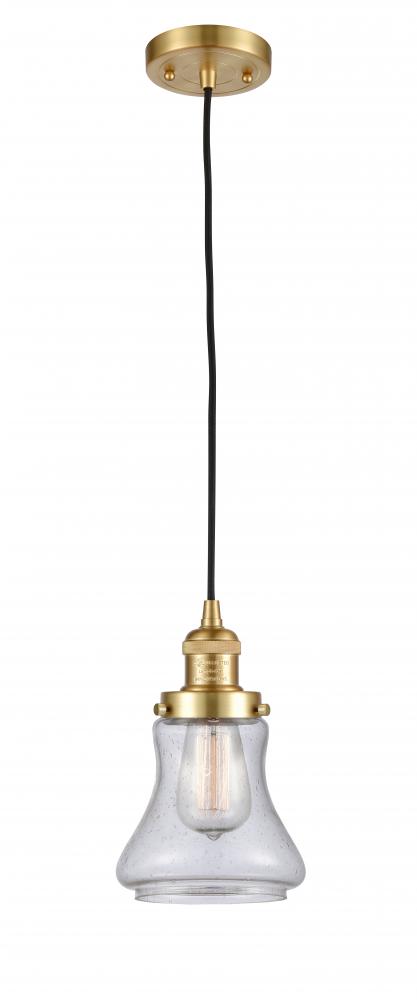 Bellmont - 1 Light - 6 inch - Satin Gold - Cord hung - Mini Pendant