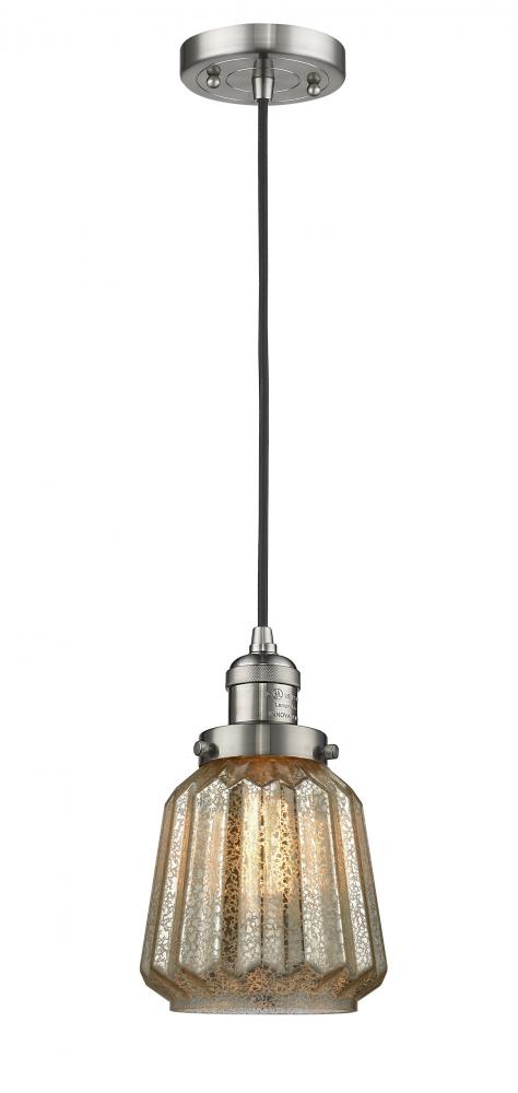 Chatham - 1 Light - 7 inch - Brushed Satin Nickel - Cord hung - Mini Pendant