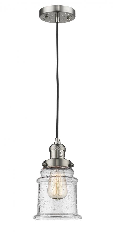 Canton - 1 Light - 6 inch - Brushed Satin Nickel - Cord hung - Mini Pendant