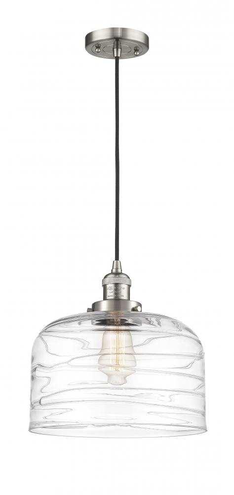 Bell - 1 Light - 12 inch - Brushed Satin Nickel - Cord hung - Mini Pendant