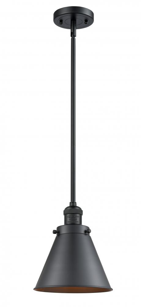 Appalachian - 1 Light - 8 inch - Matte Black - Stem Hung - Mini Pendant