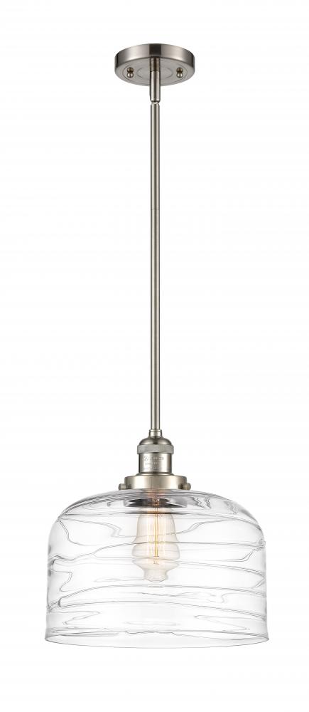 Bell - 1 Light - 12 inch - Brushed Satin Nickel - Stem Hung - Mini Pendant