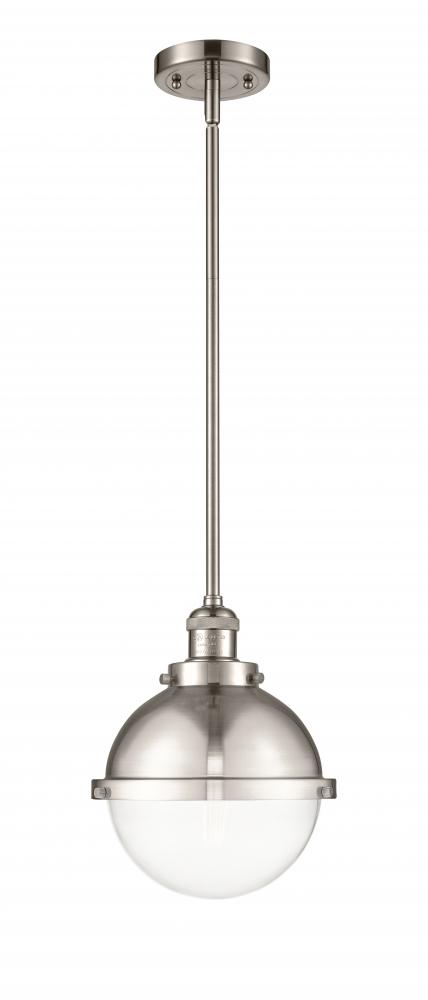 Hampden - 1 Light - 9 inch - Brushed Satin Nickel - Stem Hung - Mini Pendant