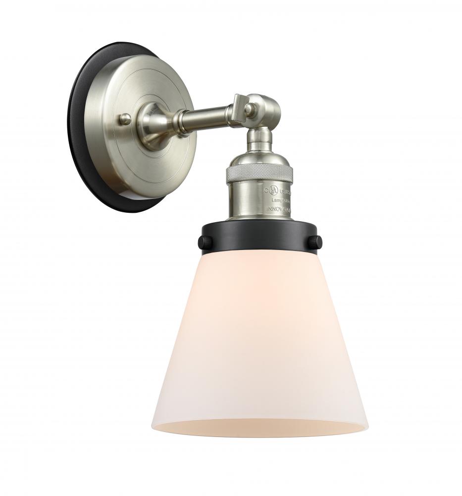 Cone - 1 Light - 6 inch - Brushed Satin Nickel - Sconce