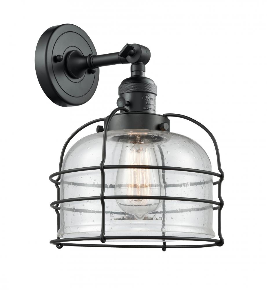 Bell Cage - 1 Light - 9 inch - Matte Black - Sconce