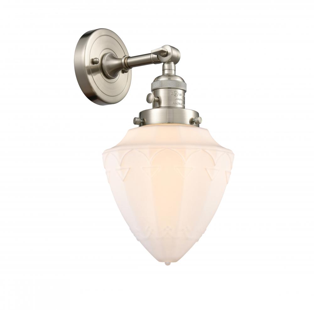 Bullet - 1 Light - 7 inch - Brushed Satin Nickel - Sconce